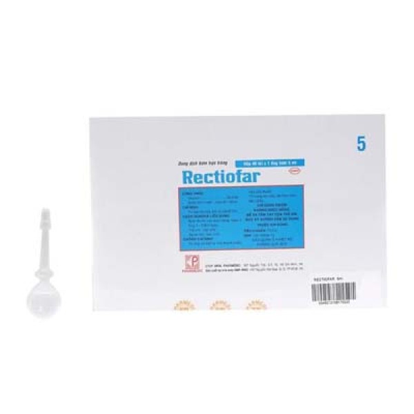 Dung dịch bơm trực tràng trị táo bón ở người lớn Rectiofar 5ml (40 ống/hộp)