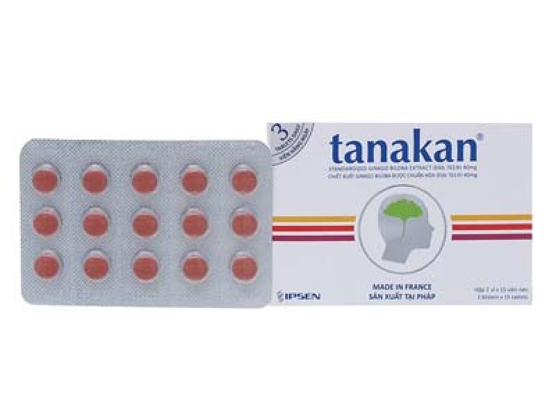 Thuốc điều trị suy giảm nhận thức và thần kinh cảm giác Tanakan 40mg (2 vỉ x 15 viên/hộp)