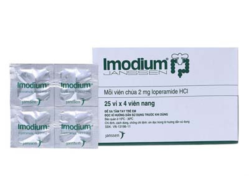 Thuốc trị tiêu chảy Imodium 2mg (25 vỉ x 4 viên/hộp)