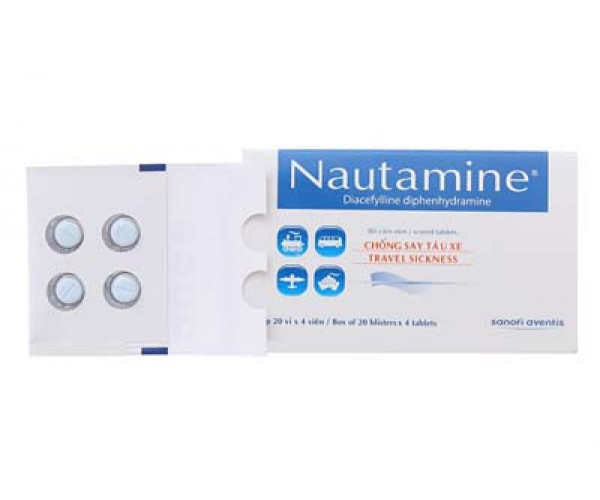 Thuốc phòng ngừa và điều trị say tàu xe Nautamine (20 vỉ x 4 viên/hộp)