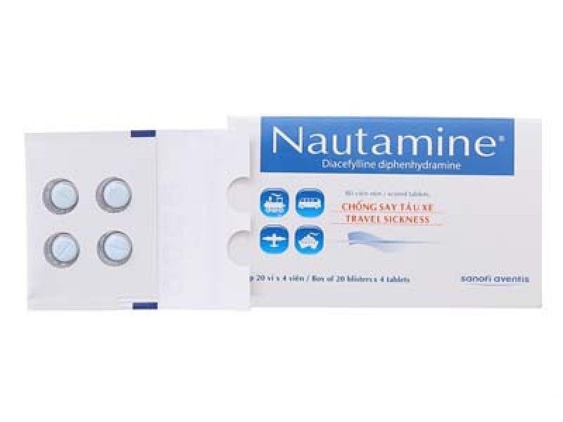 Thuốc phòng ngừa và điều trị say tàu xe Nautamine (20 vỉ x 4 viên/hộp)