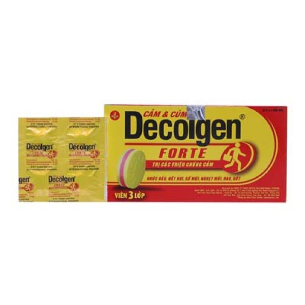Thuốc trị các triệu chứng cảm nhức đầu, đau, sốt Decolgen Forte (25 vỉ x 4 viên/hộp)