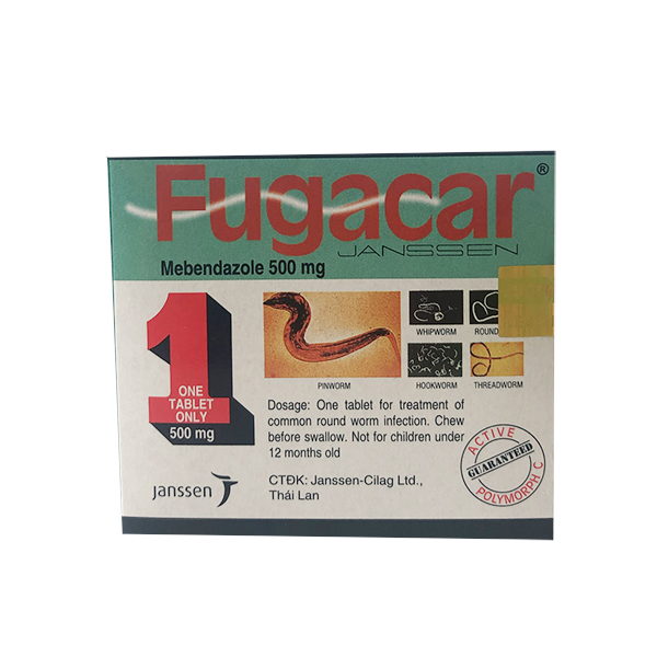 Thuốc điều trị nhiễm giun Fugacar 500mg