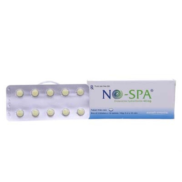 Thuốc chống co thắt cơ trơn No-Spa 40mg (5 vỉ x 10 viên/hộp)