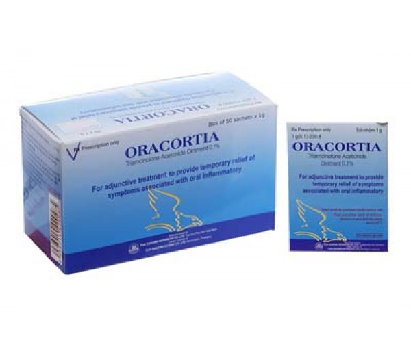 Kem bôi trị viêm khoang miệng Oracortia 0.1% (1g)