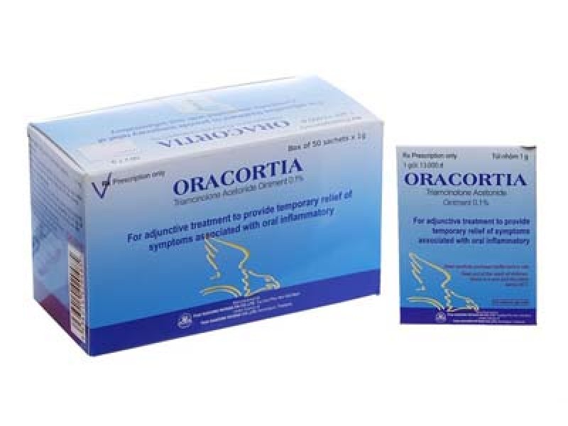 Kem bôi trị viêm khoang miệng Oracortia 0.1% (1g)
