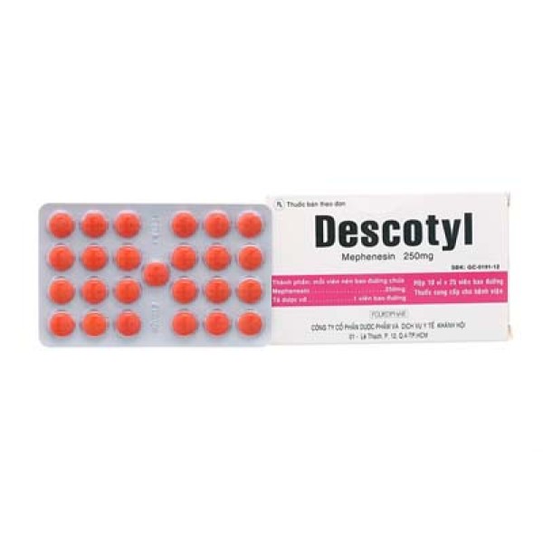 Thuốc giãn cơ Descotyl 250mg (10 vỉ x 25 viên/hộp)