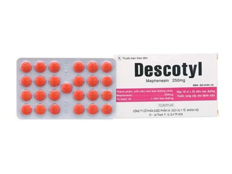Thuốc giãn cơ Descotyl 250mg (10 vỉ x 25 viên/hộp)