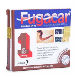 Thuốc điều trị nhiễm giun Fugacar vị Chocolate 500mg