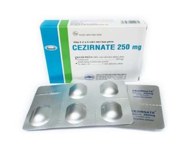 Thuốc kháng sinh Cezirnate 250mg (2 vỉ x 5 viên/hộp)