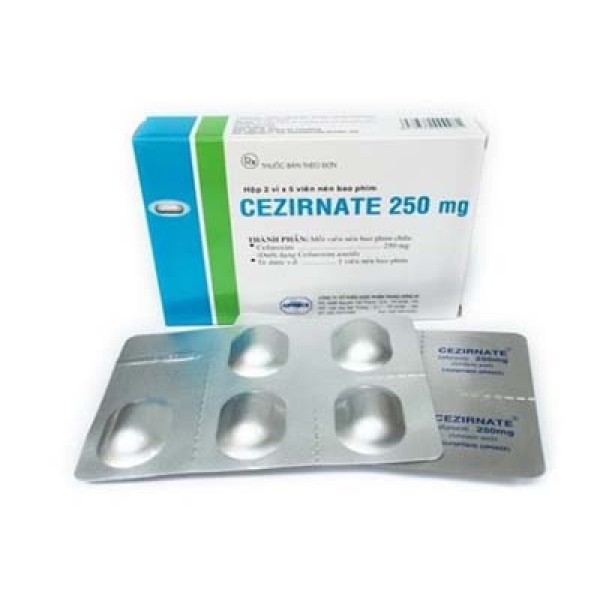 Thuốc kháng sinh Cezirnate 250mg (2 vỉ x 5 viên/hộp)