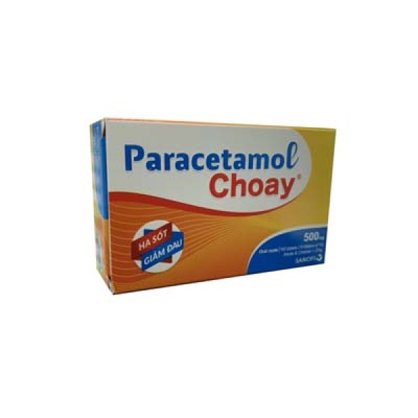 Thuốc giảm đau, hạ sốt Paracetamol Choay Sanofi 500mg (10 vỉ x 10 viên/hộp)