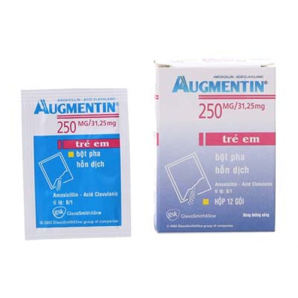 Thuốc kháng sinh Augmentin 250mg/31.25mg (12 gói/hộp)
