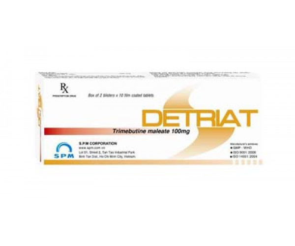 Thuốc trị rối loạn nhu động ruột Detriat (2 vỉ x 10 viên/hộp)