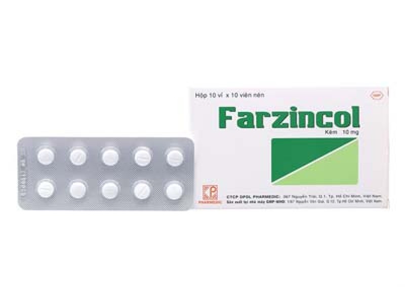 Thuốc bổ sung kẽm Farzincol 10mg (10 vỉ x 10 viên/hộp)
