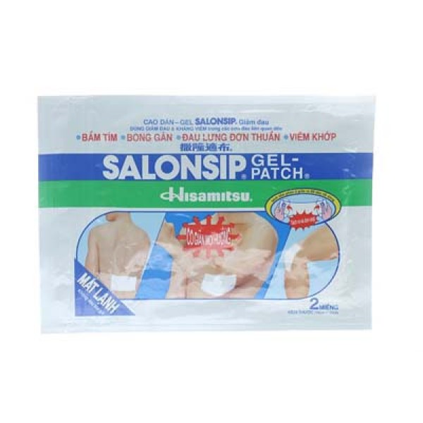 Cao dán giảm đau, kháng viêm do bầm tím, bong gân Salonsip Gel-Patch (2 miếng x 10 gói/hộp)