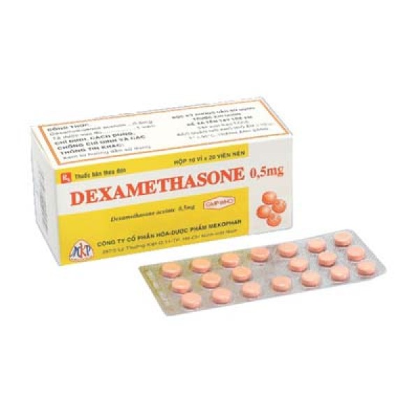 Thuốc kháng viêm Dexamethasone 0.5mg MKP (10 vỉ x 20 viên/hộp)