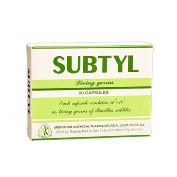 Thuốc trị tiêu chảy, viêm ruột Subtyl MKP (2 vỉ x 10 viên/hộp)