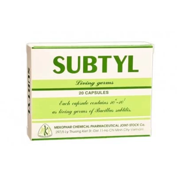 Thuốc trị tiêu chảy, viêm ruột Subtyl MKP (2 vỉ x 10 viên/hộp)