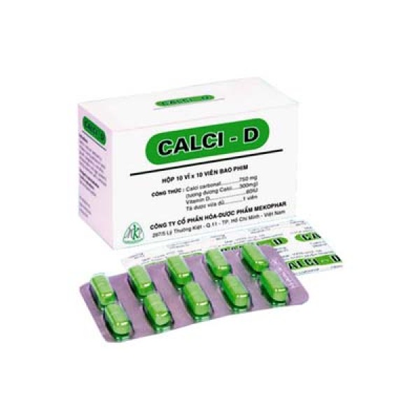 Thuốc bổ sung calcium Calci D MKP (10 vỉ x 10 viên/hộp)