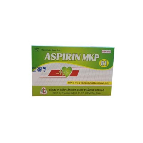 Thuốc phòng ngừa tai biến Aspirin MKP 81mg (10 vỉ x 10 viên/hộp)