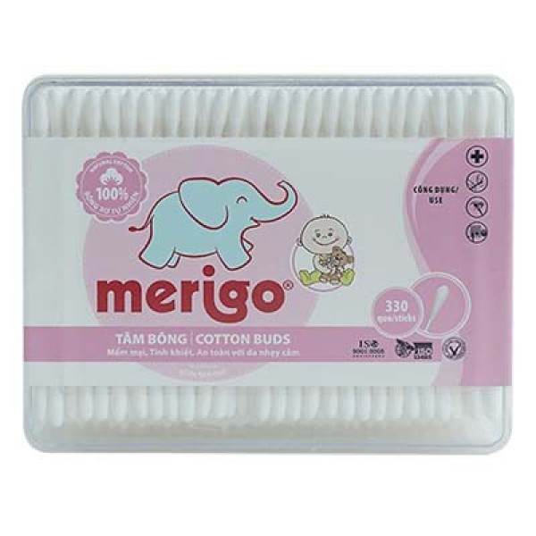 Tăm bông trẻ em Merigo Bạch Tuyết (330 que/hộp)