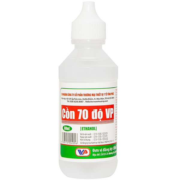 Cồn y tế 70 độ trắng Vĩnh Phúc (60ml)
