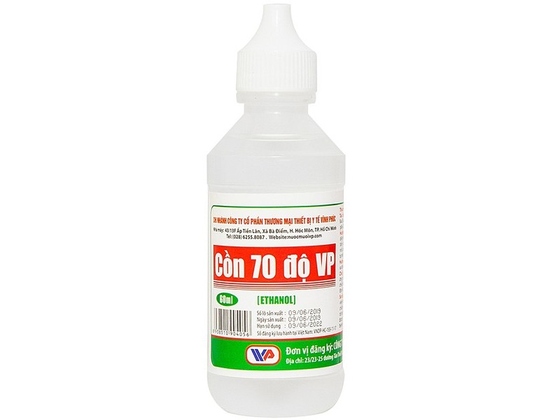 Cồn y tế 70 độ trắng Vĩnh Phúc (60ml)