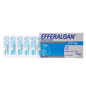 Thuốc giảm đau, hạ sốt Efferalgan 150mg dạng viên đặt (2 vỉ x 5 viên/hộp)
