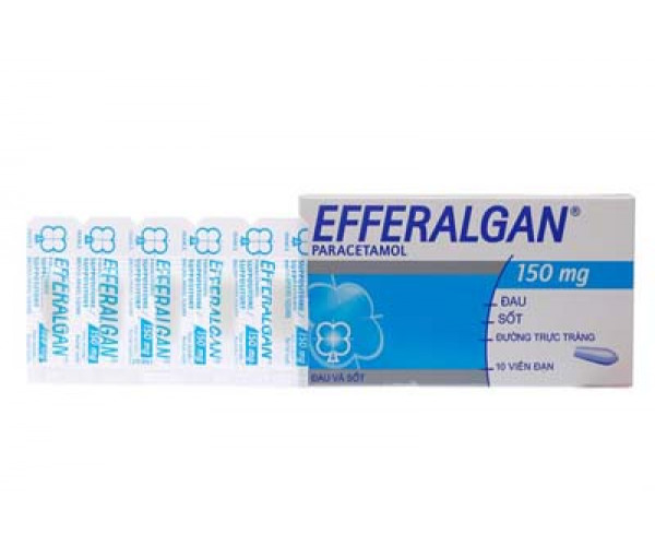Thuốc giảm đau, hạ sốt Efferalgan 150mg dạng viên đặt (2 vỉ x 5 viên/hộp)