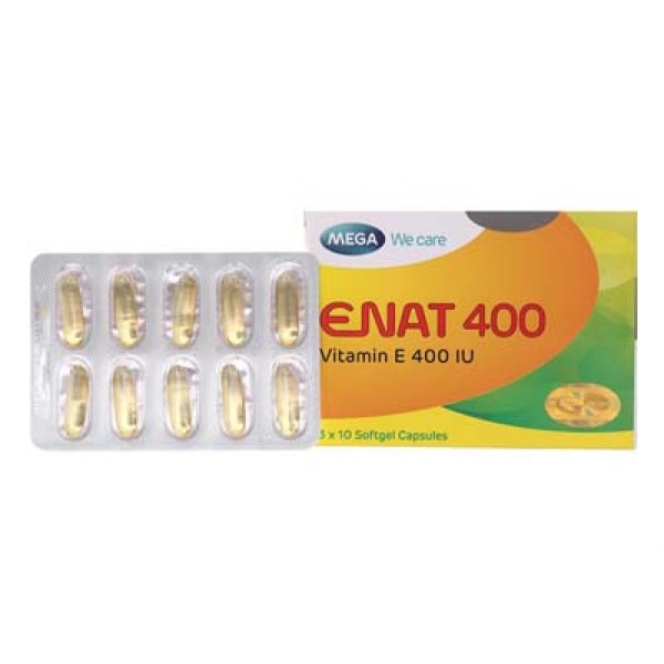 Thuốc điều trị tình trạng thiếu Vitamin E Enat 400 (3 vỉ x 10 viên/hộp)