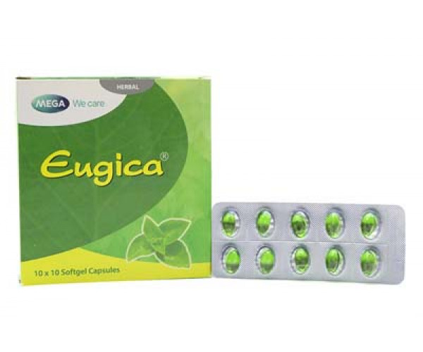Thuốc trị ho, sát khuẩn đường hô hấp Eugica (10 vỉ x 10 viên/hộp)