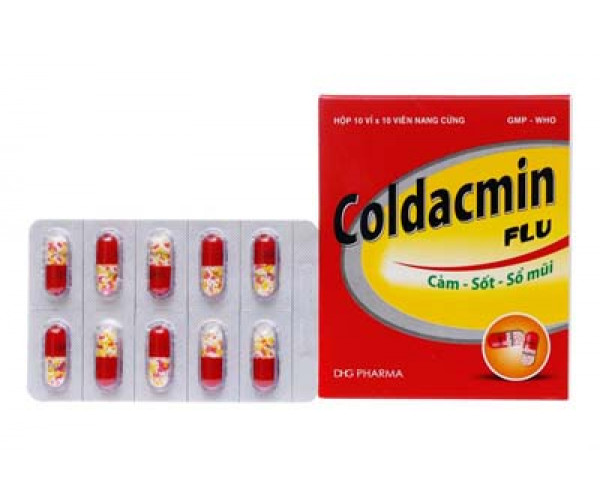 Thuốc trị cảm cúm, hạ sốt Coldacmin Flu DHG (10 vỉ x 10 viên/hộp)