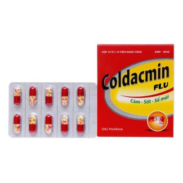 Thuốc trị cảm cúm, hạ sốt Coldacmin Flu DHG (10 vỉ x 10 viên/hộp)