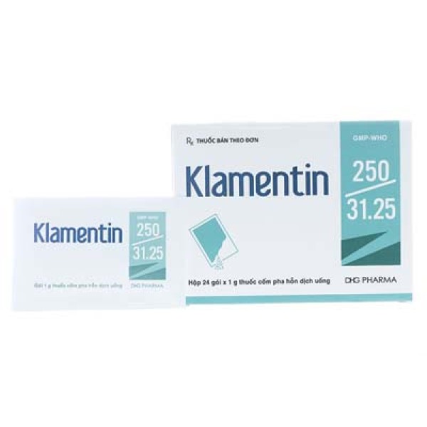 Thuốc kháng sinh Klamentin 250/31.25mg (24 gói/hộp)