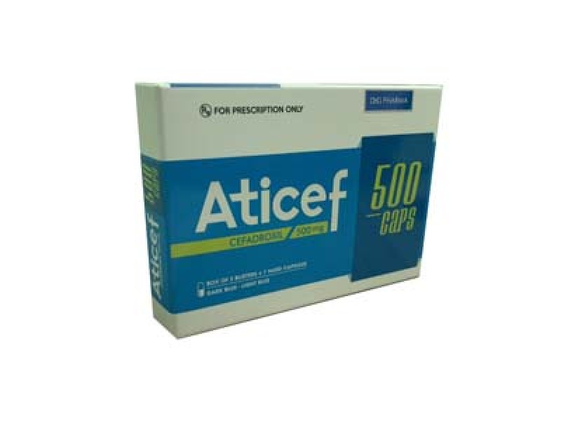 Thuốc kháng sinh Aticef 500 Caps (2 vỉ x 7 viên/hộp)
