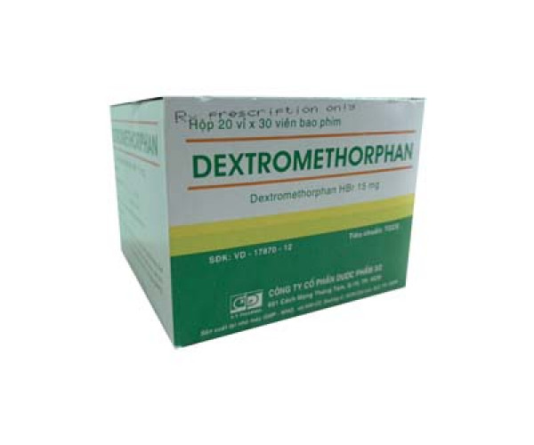 Dextromethorphan 15mg F.T Pharma (20 vỉ x 30 viên/hộp)