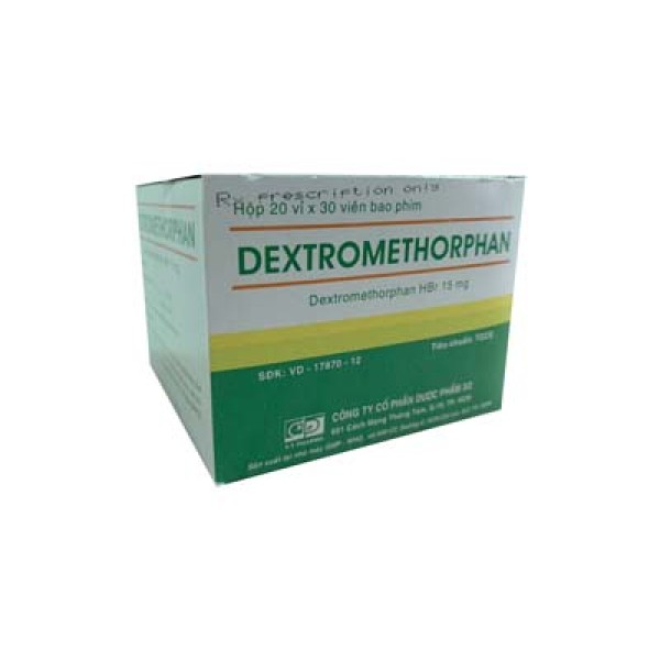 Dextromethorphan 15mg F.T Pharma (20 vỉ x 30 viên/hộp)
