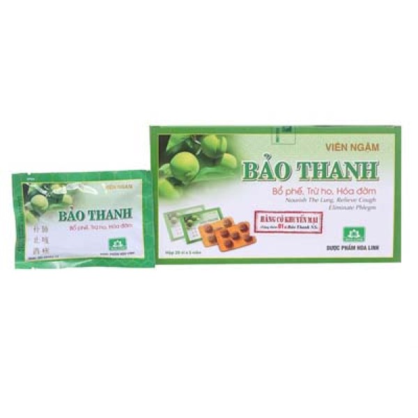 Viên ngậm ho Bảo Thanh (20 vỉ x 5 viên/hộp)