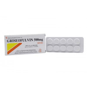 Thuốc kháng nấm Griseofulvin 500mg MKP (2 vỉ x 10 viên/hộp)