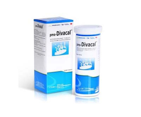 Viên sủi hỗ trợ và điều trị tình trạng thiếu hụt canxi Divacal (20 viên/tube)