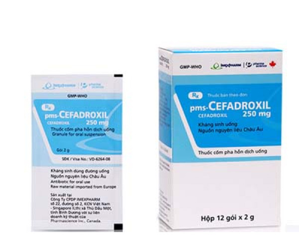 Thuốc kháng sinh Cefadroxil 250mg Imexpharm (12 gói/hộp)