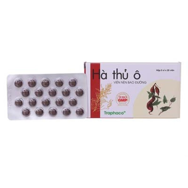 Thuốc điều trị đau lưng, di mộng tinh, râu tóc bạc sớm Hà Thủ Ô Traphaco (5 vỉ x 20 viên/hộp)