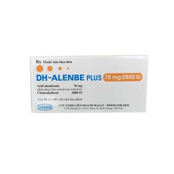 Thuốc trị loãng xương DH-Alenbe Plus 70mg/2800 IU (2 vỉ x 2 viên/hộp)