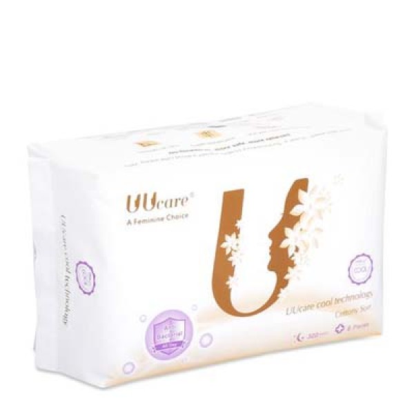 Băng vệ sinh kháng khuẩn ban đêm UUcare Cool Tech 320mm (6 miếng/gói)