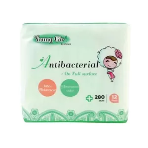 Băng vệ sinh kháng khuẩn ngày và đêm UUcare Young Girl Antibacterial 280mm (12 miếng/gói) 