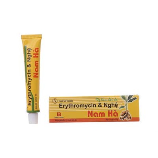 Kem trị mụn trứng cá, vết thương hở Erythromycin & Nghệ Nam Hà (10g)