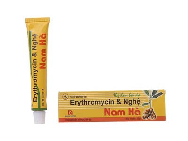 Kem trị mụn trứng cá, vết thương hở Erythromycin & Nghệ Nam Hà (10g)