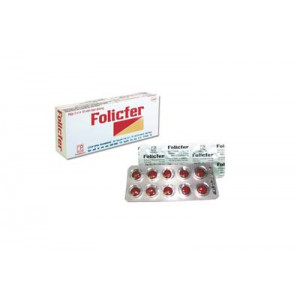 Thuốc phòng và điều trị thiếu máu do thiếu sắt Folicfer (3 vỉ x 10 viên/hộp)