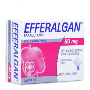 Thuốc điều trị các triệu chứng đau đầu dạng bột sủi Efferalgan 80mg (12 gói/hộp)